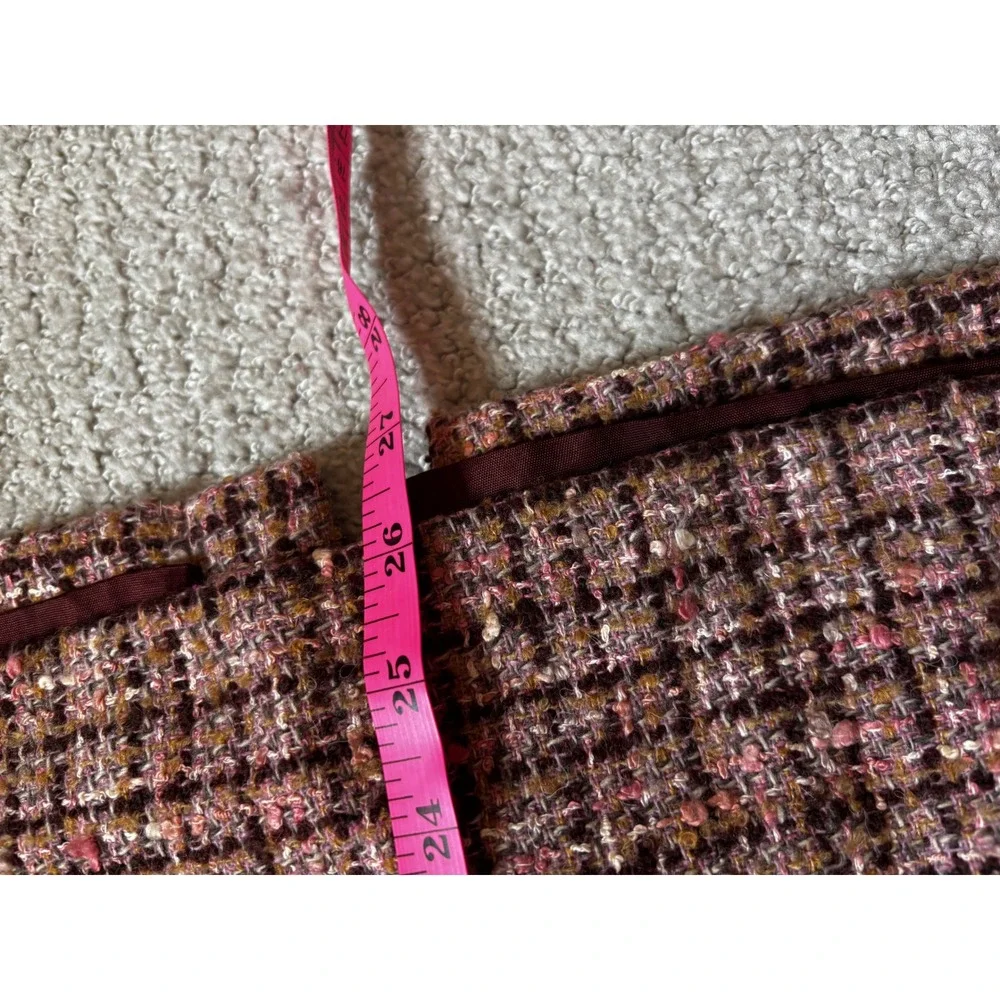 Bigio Collection Skirt Suit 10 Brown Pink Tweed Braided‎ Trim Professional Set